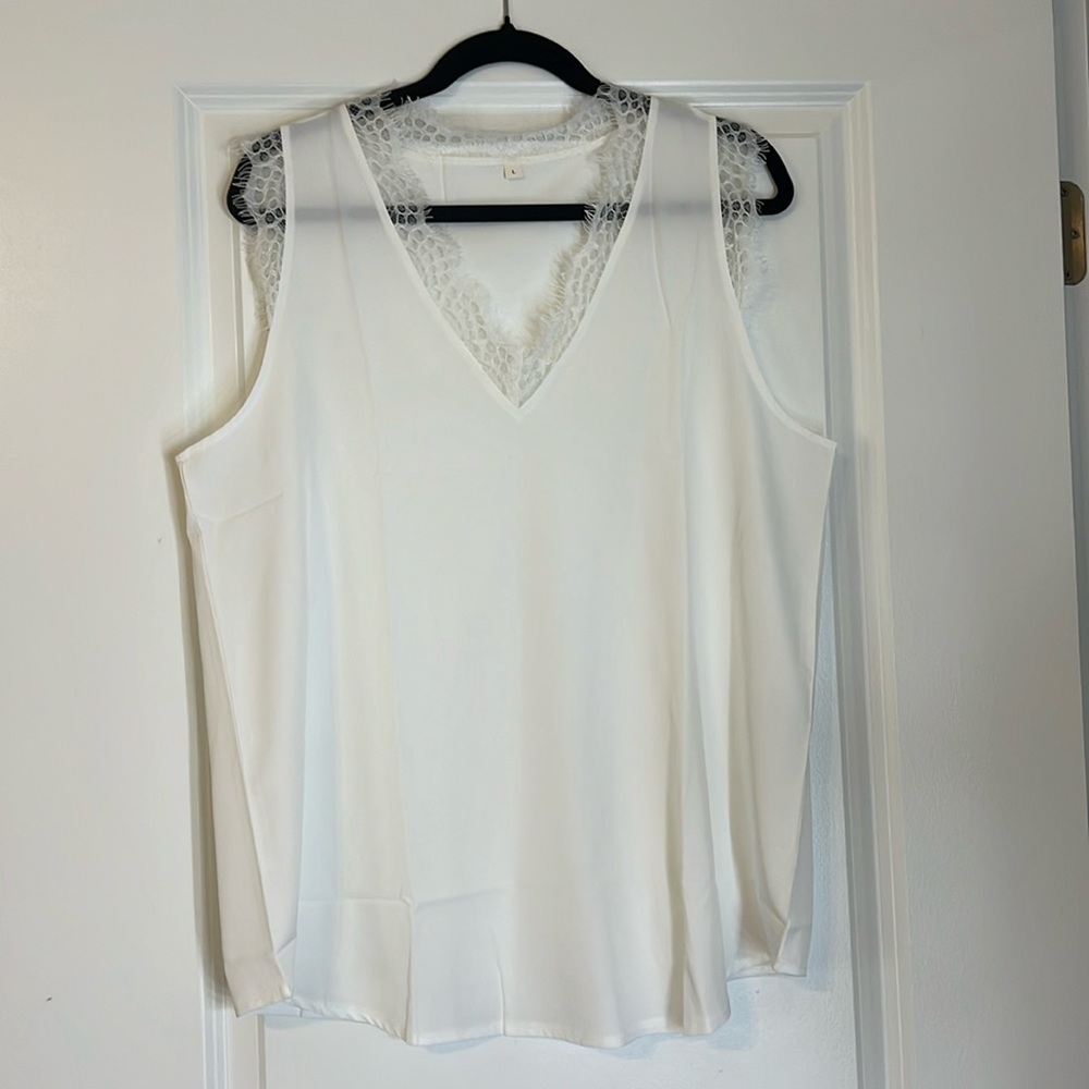 White tank blouse L